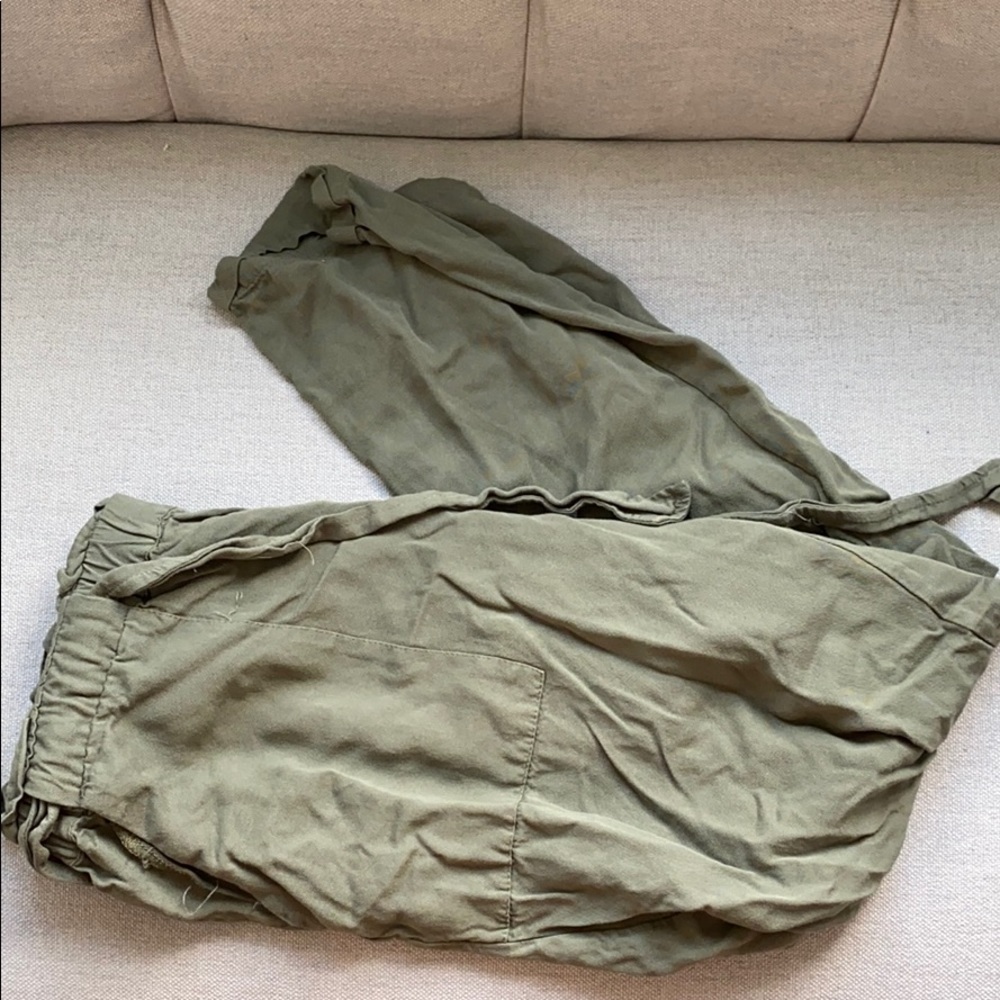 nordstrom green joggers with tie